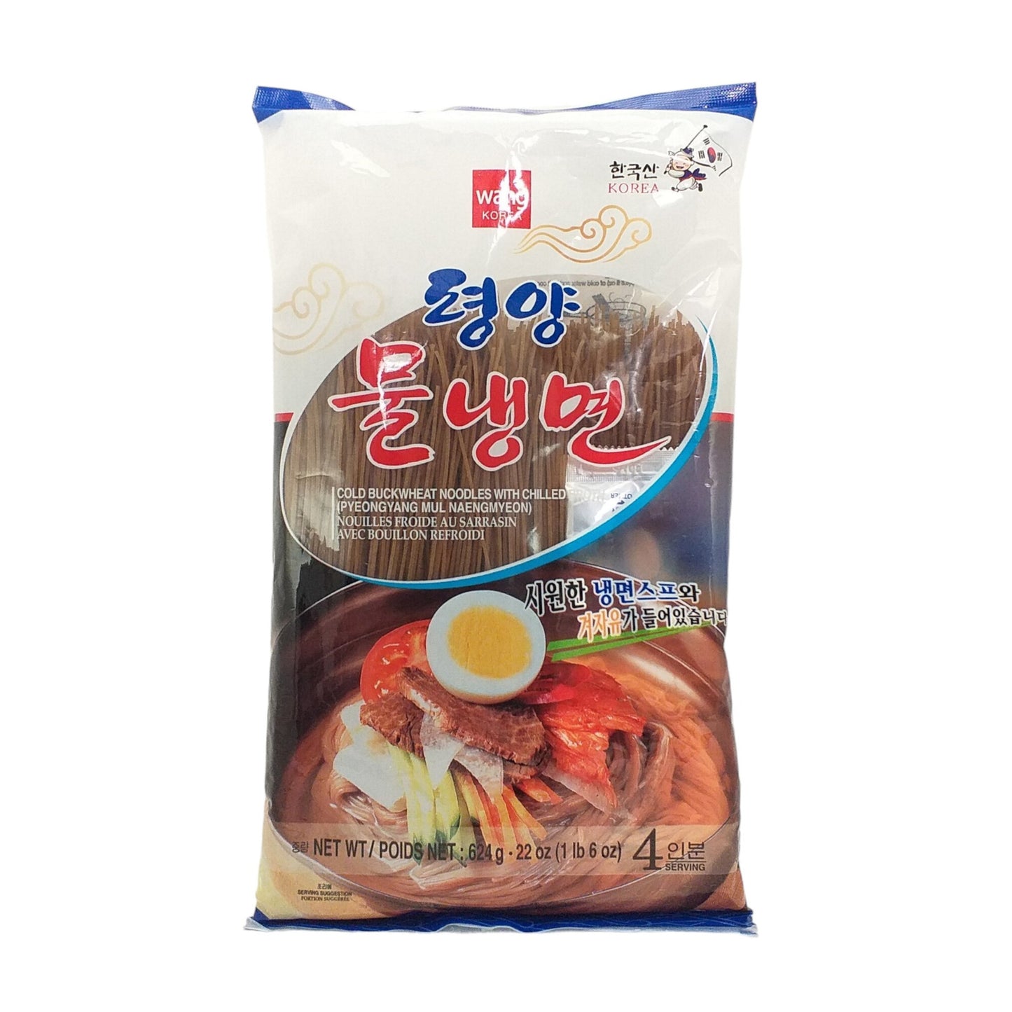 WANG KOREA Naengmyeon Buckwheat Noodles Pyeongyang / Hamheung / Hamheung Bibim / Chik  - 2 x 624 gr. pack