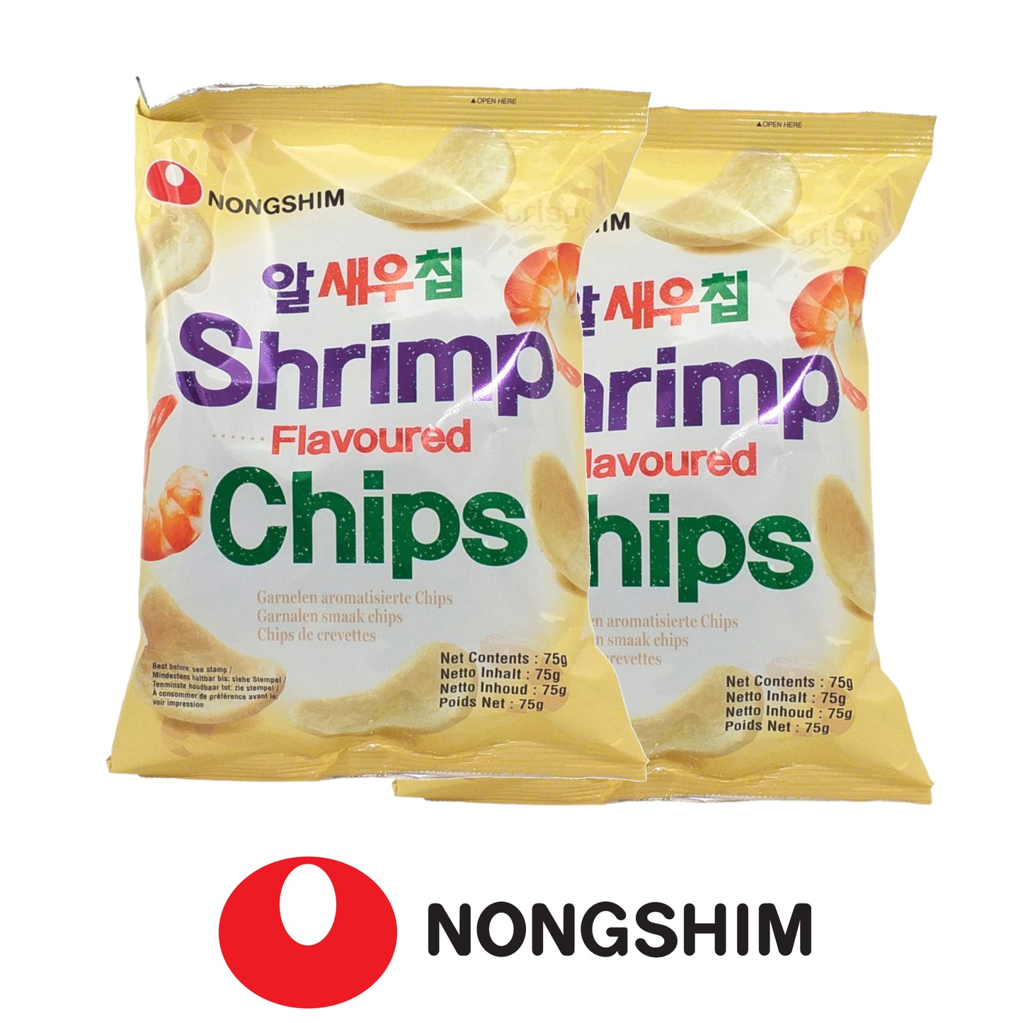 NONGSHIM Shrimp Flavoured Chips - 2 x 75 gr. packs