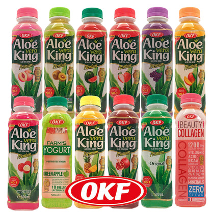 OKF Korean Aloe Vera Juice Multiple Flavours - 2 x 500 ml. bottle