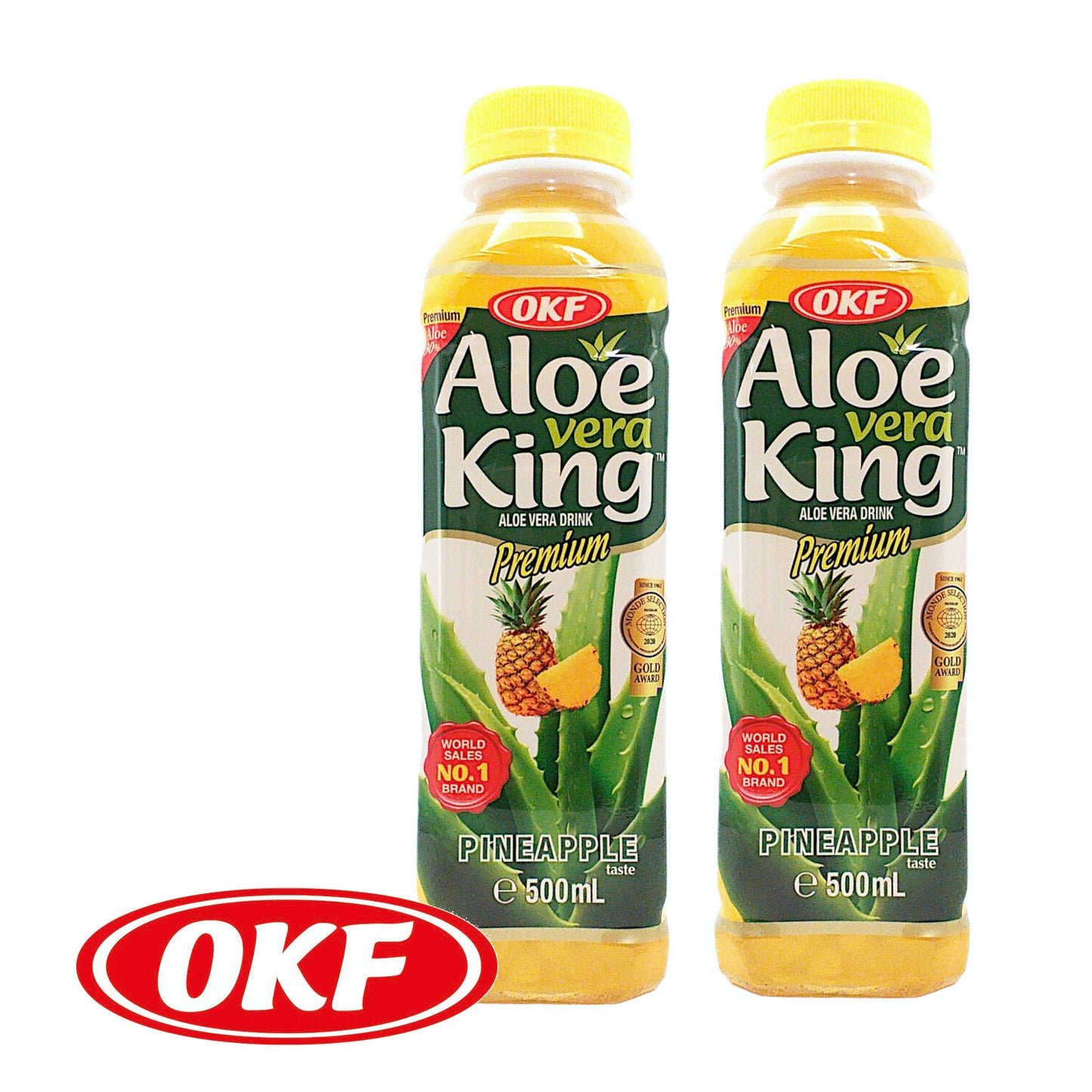 OKF Korean Aloe Vera Juice Multiple Flavours - 2 x 500 ml. bottle