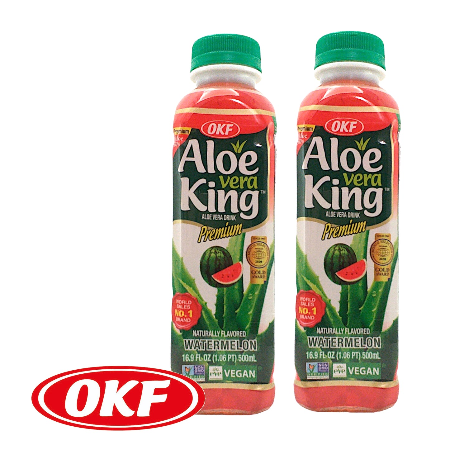 OKF Korean Aloe Vera Juice Multiple Flavours - 2 x 500 ml. bottle