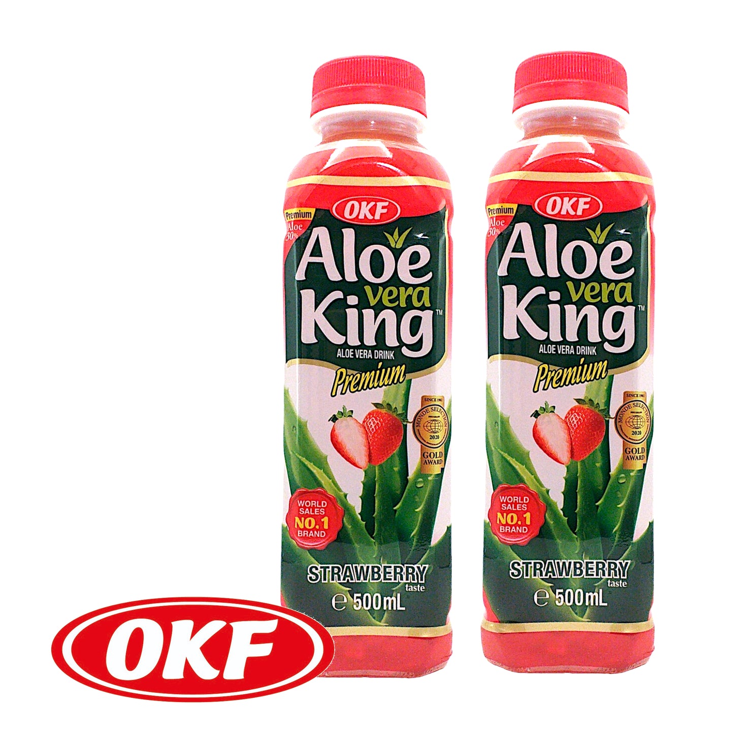 OKF Korean Aloe Vera Juice Multiple Flavours - 2 x 500 ml. bottle