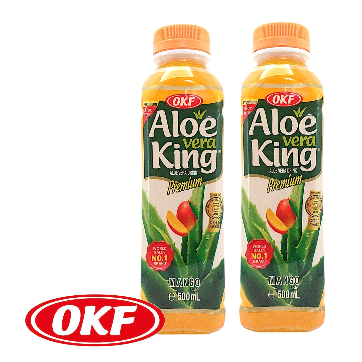 OKF Korean Aloe Vera Juice Multiple Flavours - 2 x 500 ml. bottle