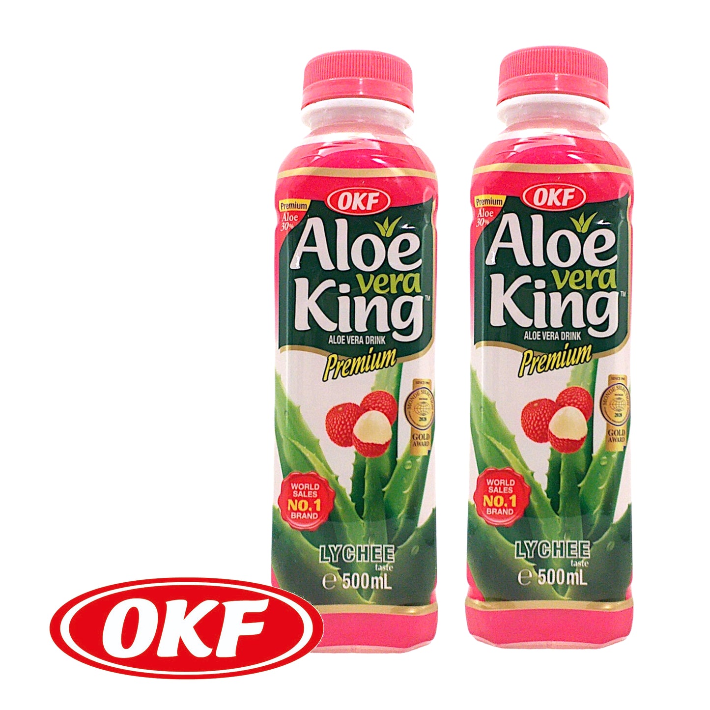 OKF Korean Aloe Vera Juice Multiple Flavours - 2 x 500 ml. bottle