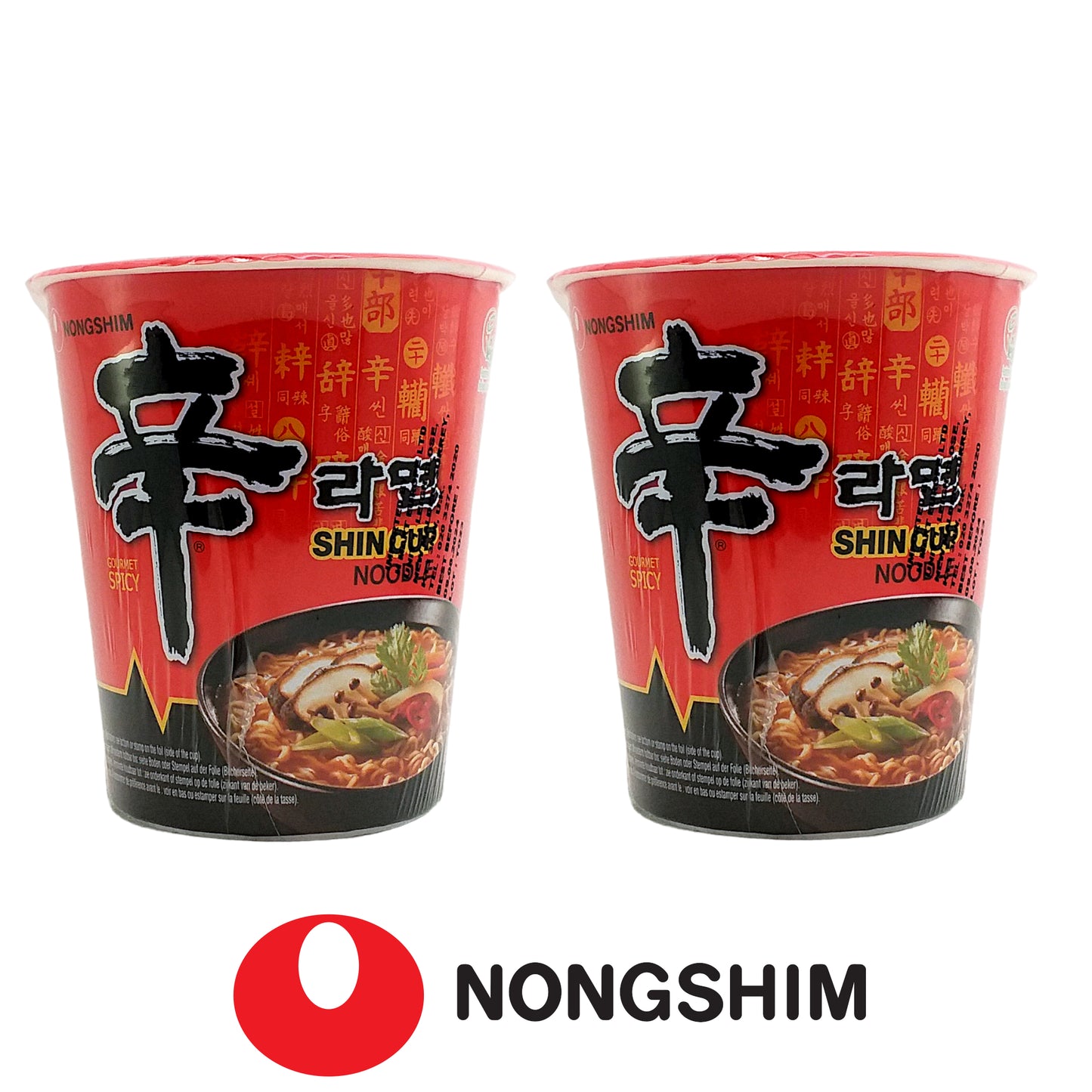 NONGSHIM Shin Cup / Super Spicy / Soon Veggie Cup Noodle - 2 x 68gr. bowl