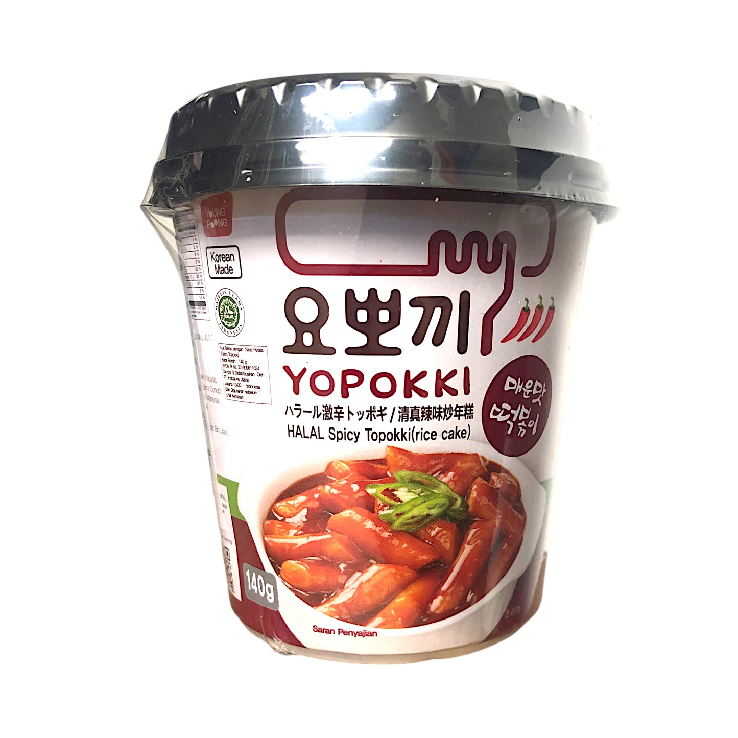 YOUNG POONG Tteokbokki Cup Original / Spicy / Sweet'n'Spicy / Garlic Teriyaki / Cheese - 2 x 140 gr. cup