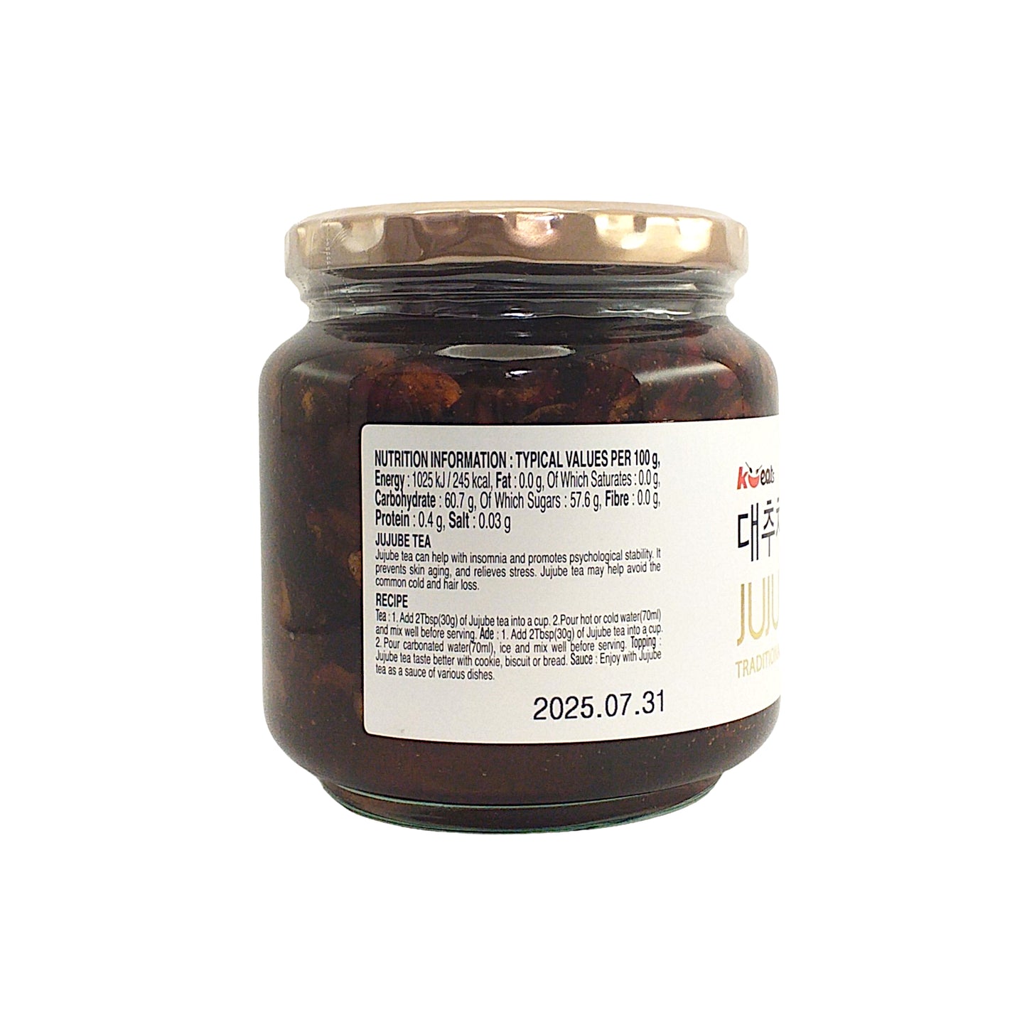 K EATS Korean Jujube Marmalade Tea in Jar - 580 gr. jar