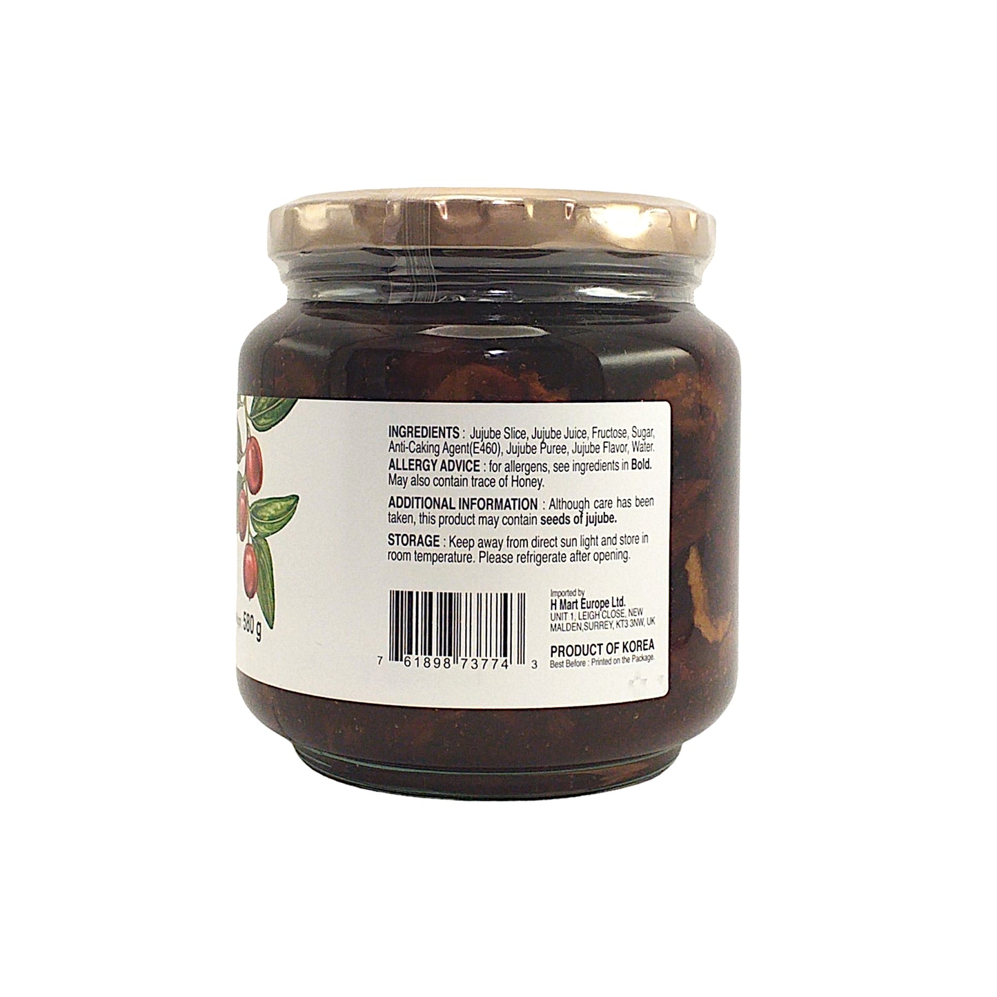 K EATS Korean Jujube Marmalade Tea in Jar - 580 gr. jar