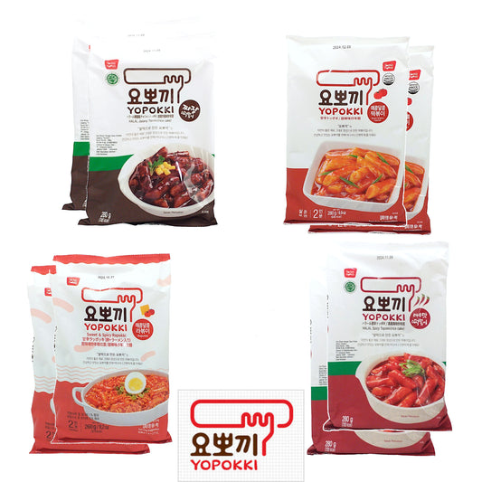 YOUNG POONG Spicy Toppoki / Spicy Rapokki / Yopokki / Jjajang - 2 x 280 gr. packs