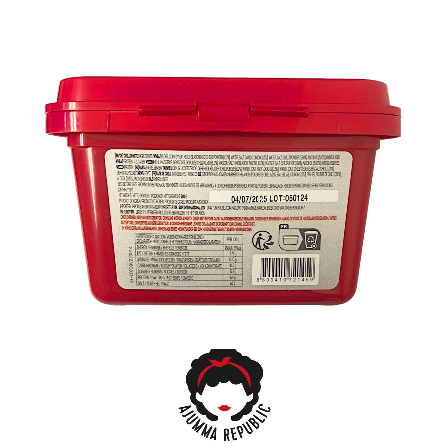 AJUMMA REPUBLIC Gochujang Paste - 500 gr. pot