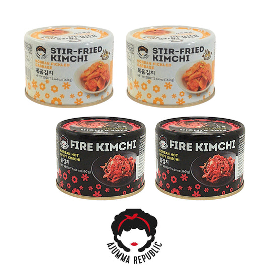 AJUMMA REPUBLIC Kimchi Hot / Stir-Fried (mild) - 2 x 160 gr. tins