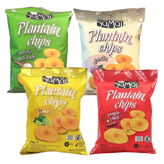 SAMAI Plantain Chips Jungle Chilli / Garlic / Lime / Salt - 10 x 75 gr. packs