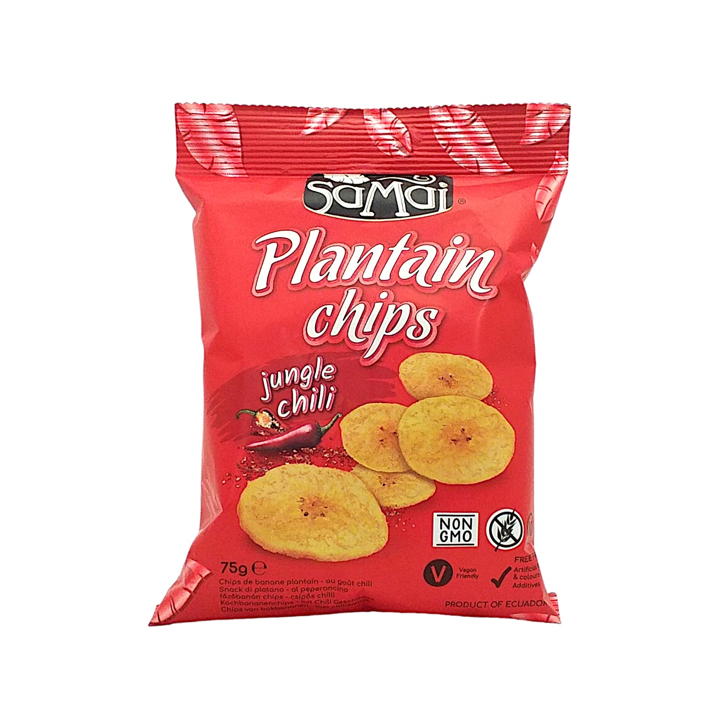 SAMAI Plantain Chips Jungle Chilli / Garlic / Lime / Salt - 10 x 75 gr. packs