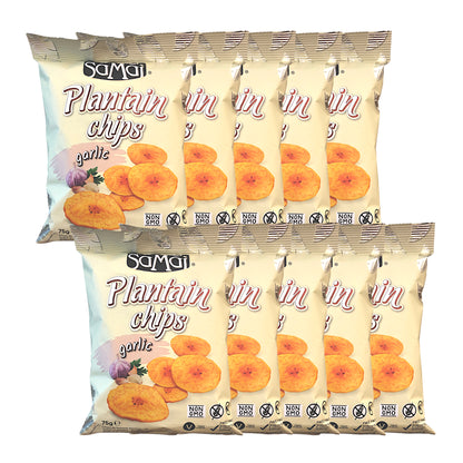 SAMAI Plantain Chips Jungle Chilli / Garlic / Lime / Salt - 10 x 75 gr. packs