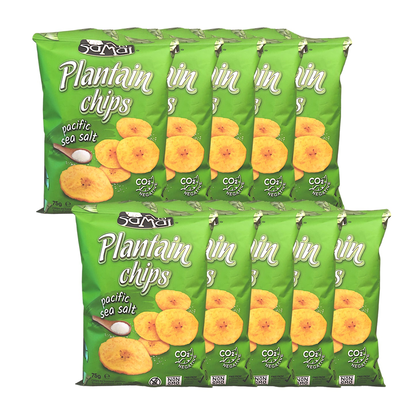 SAMAI Plantain Chips Jungle Chilli / Garlic / Lime / Salt - 10 x 75 gr. packs