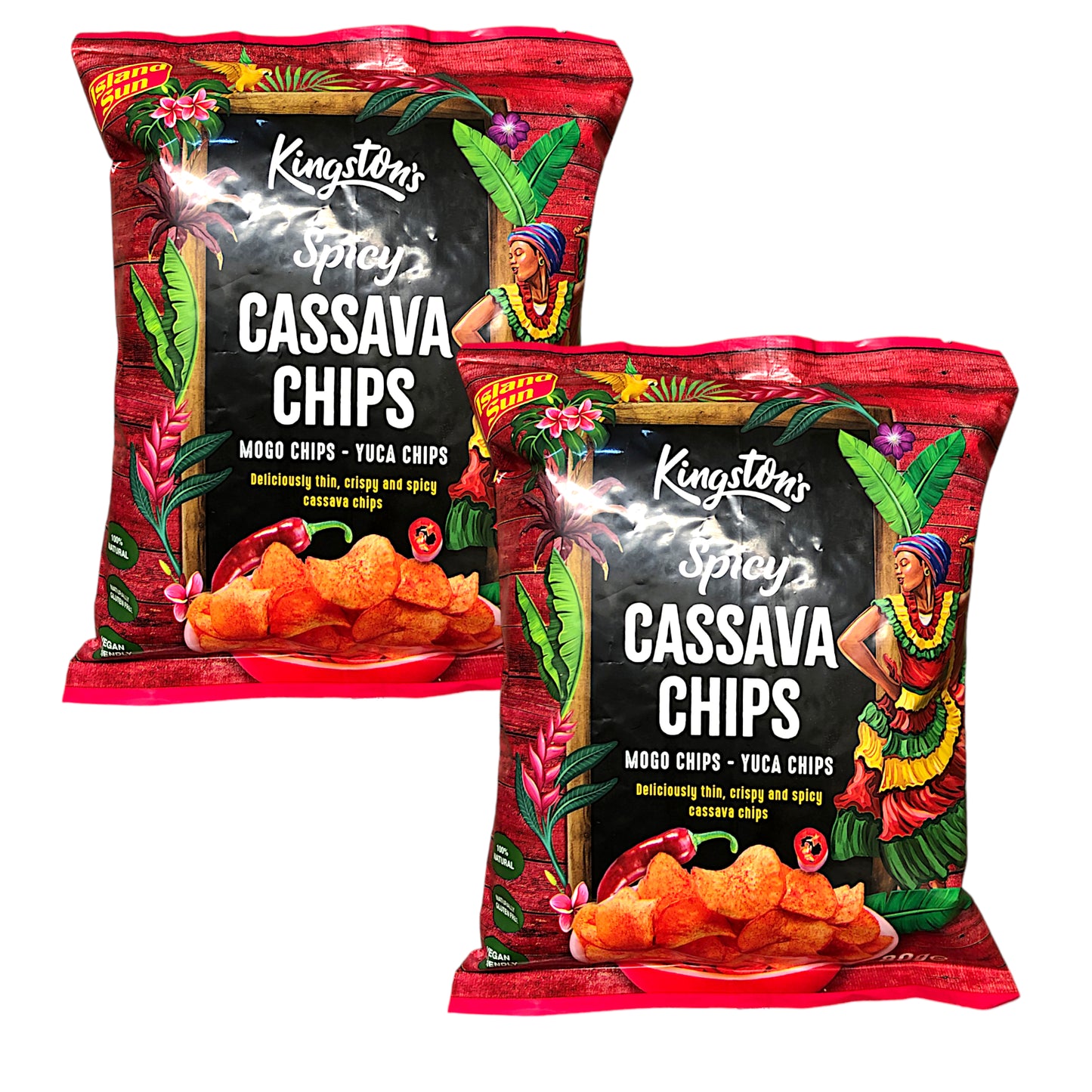 KINGSTON'S Cassava Chips Salted / Spicy- 2 x 80 gr. pack