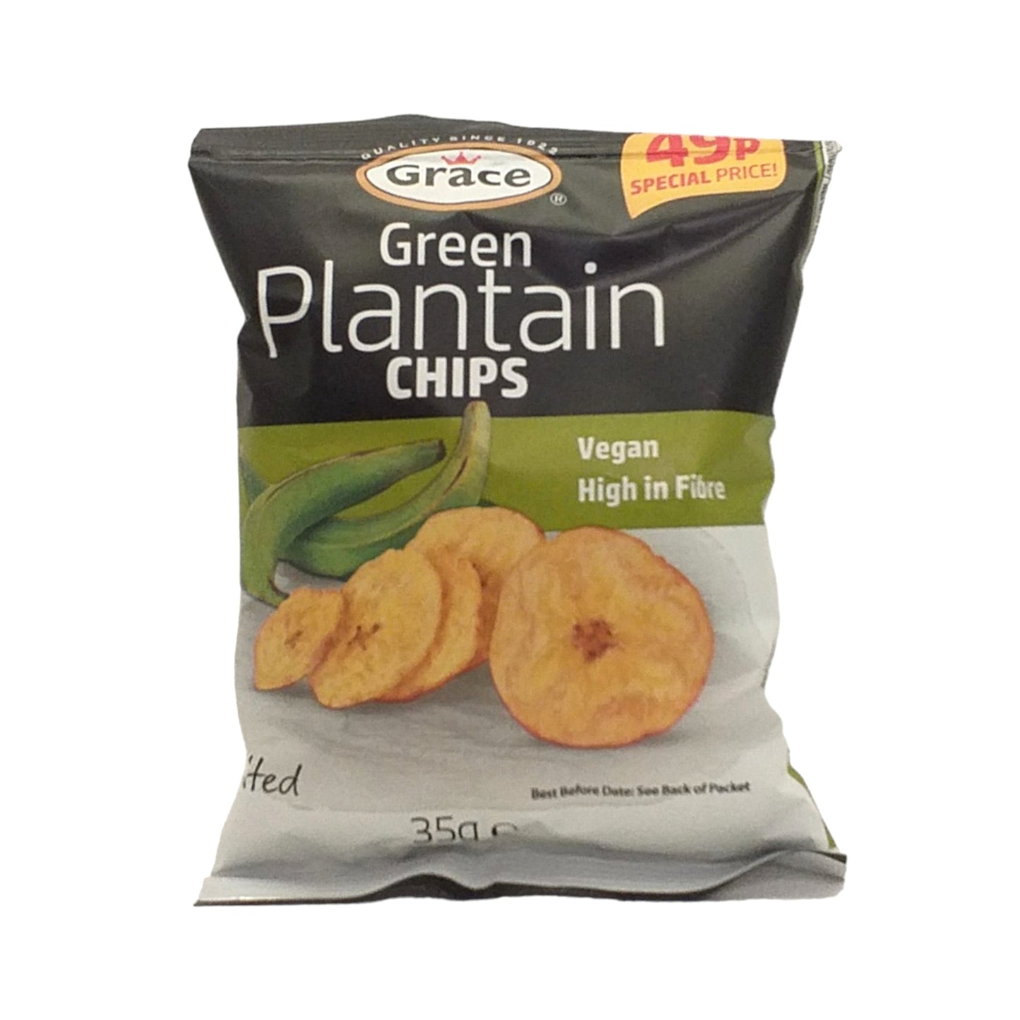 GRACE Sweet Plantain Chips Salted / Unsalted - 10 x 35 gr. packs