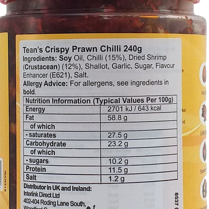 TEAN Crispy Prawn Chilli - 240 gr. jar