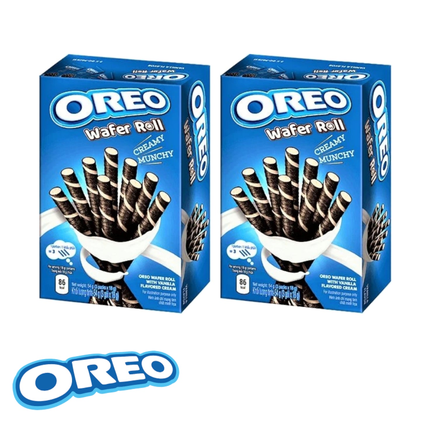 OREO Wafer Rolls Chocolate / Vanilla - 2 x 60 gr. pack