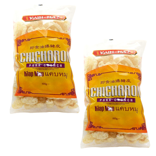 KAIN-NA Chicharon Puffed Pork Rind - 2 x 100 gr. packs