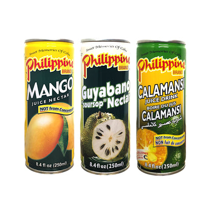 PHILIPPINE BRAND Calamansi / Guayabana / Mango Fruit Juice - 2 x 250 ml can