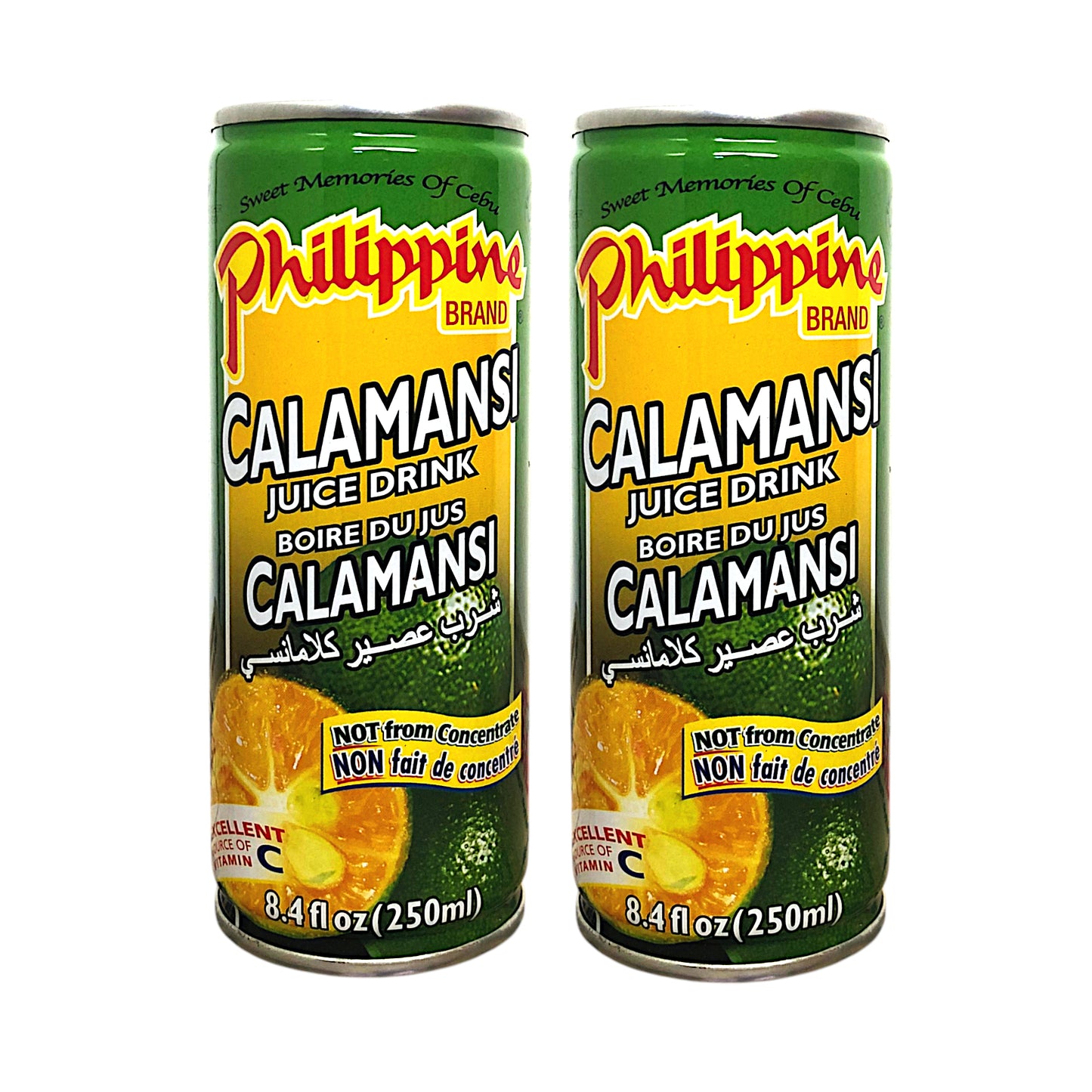 PHILIPPINE BRAND Calamansi / Guayabana / Mango Fruit Juice - 2 x 250 ml can