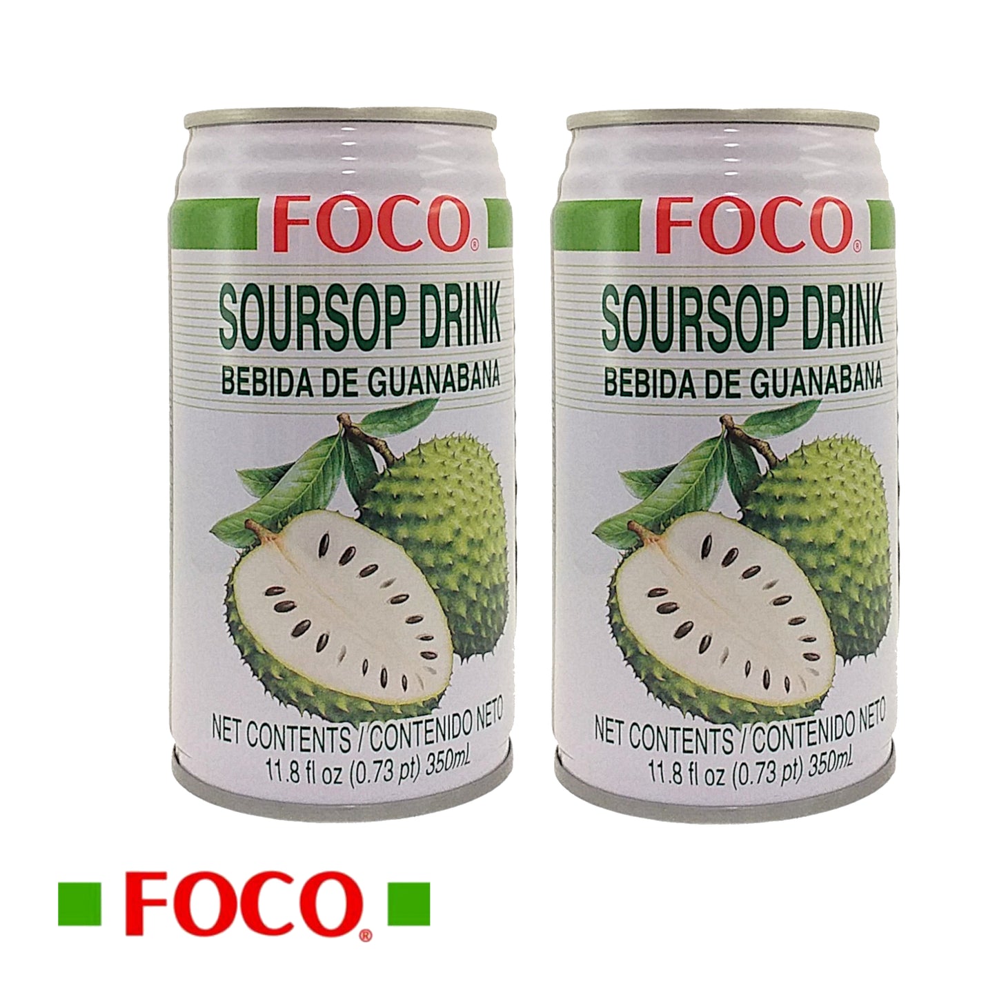 FOCO Thai Fruit Juice Tamarind / Soursop Guanabana / Maracuya Passion / Sugar Cane / Pomegranate / Mango / Lychee / Coco / Centella - 2 x 350 ml. can