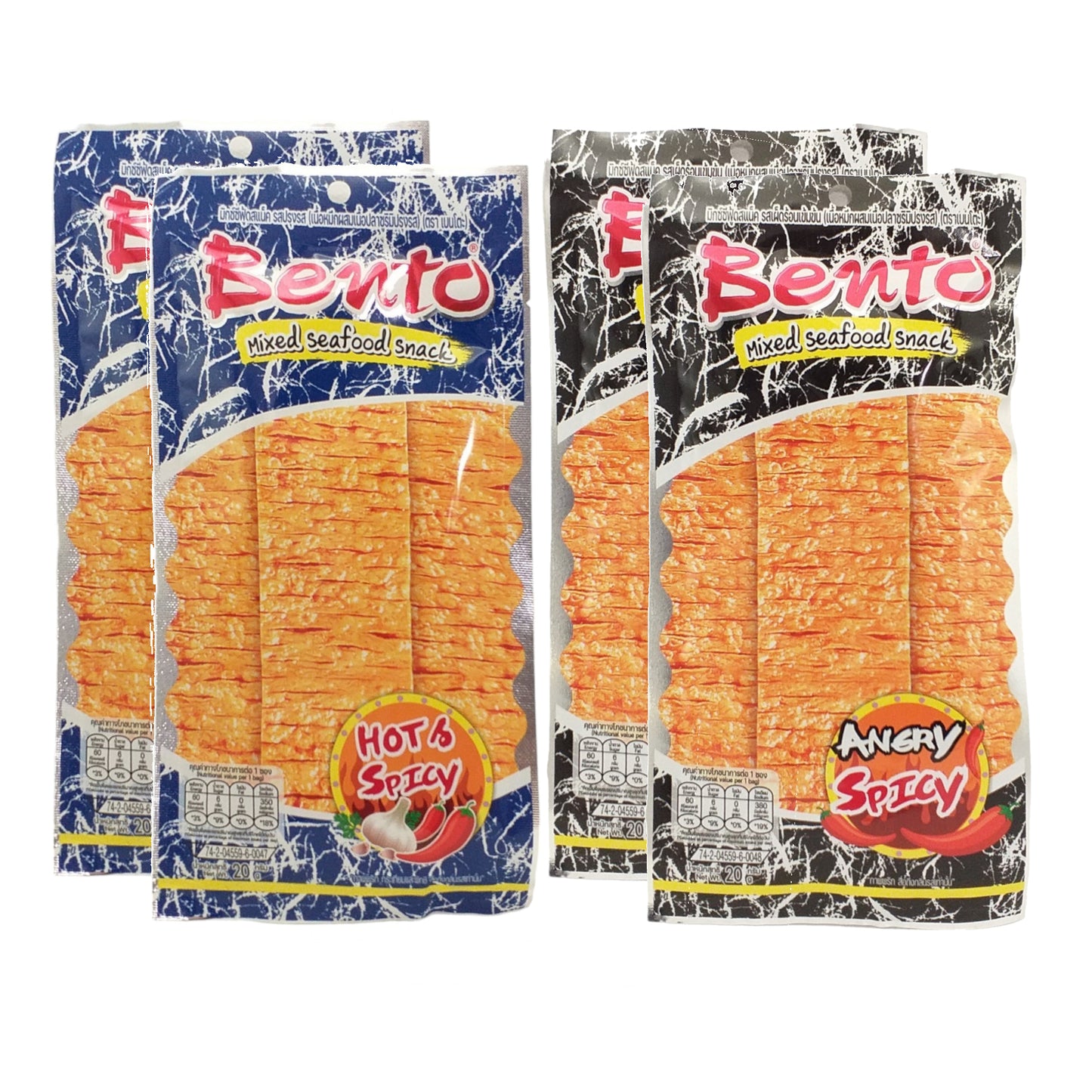 BENTO Seafood Snack Angry Spicy / Hot and Spicy - 2 x 20 gr. packs