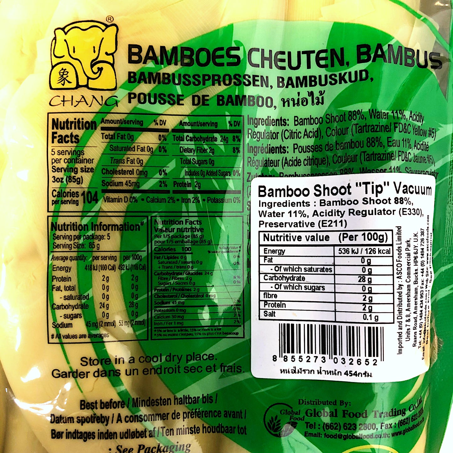 CHANG Bamboo Shoot Tip Vacuum Packed - 400 gr. pack