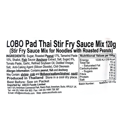 LOBO Pad Thai Stir Fry Sauce Mix - 120 gr. pack