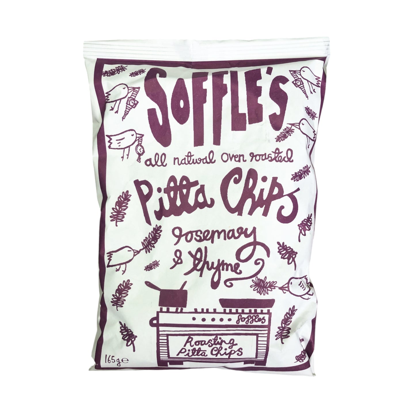 SOFFLES Pitta Chips Salt and Pepper / Tomato Basil / Rosemary Thyme - 2 x 165 gr. packs