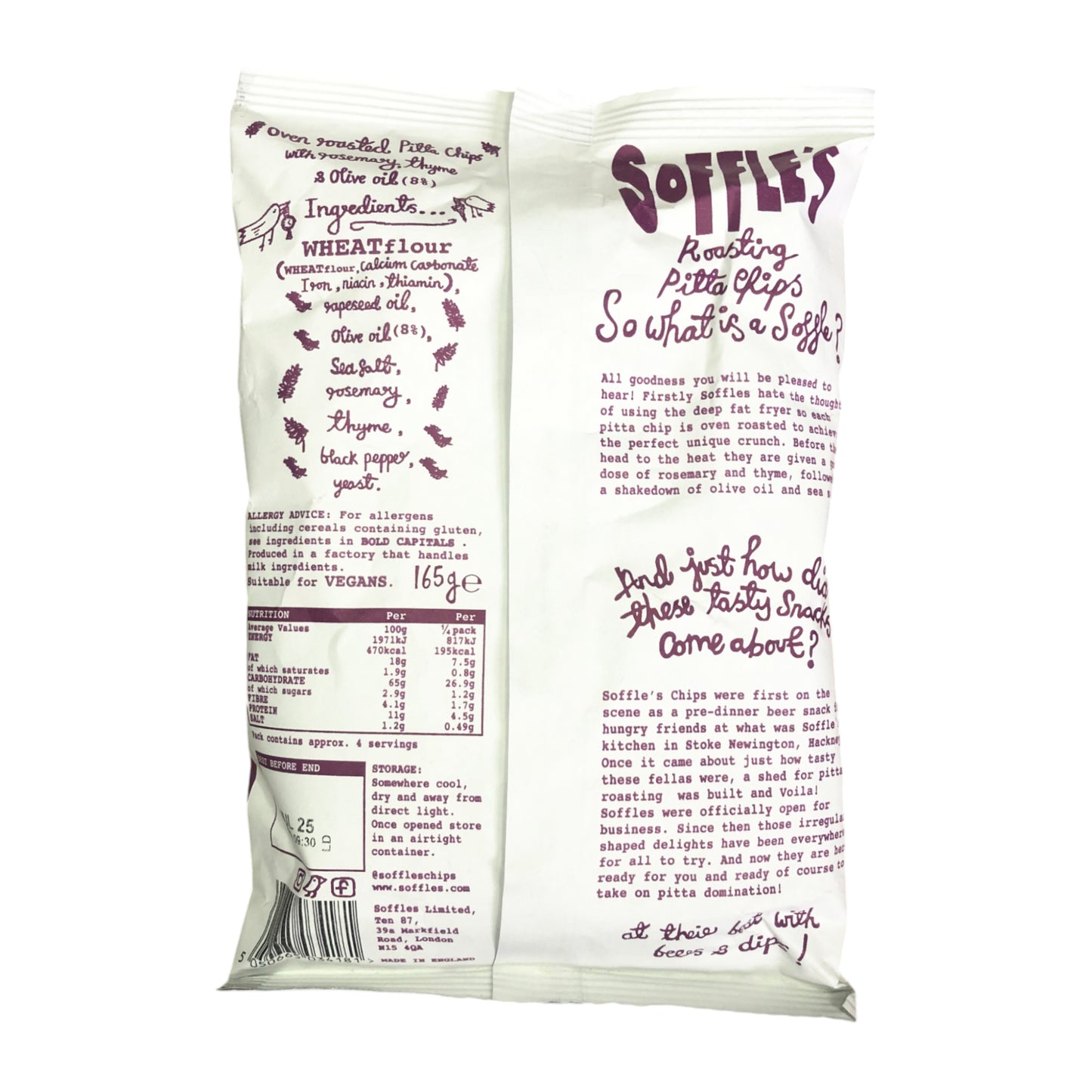 SOFFLES Pitta Chips Salt and Pepper / Tomato Basil / Rosemary Thyme - 2 x 165 gr. packs