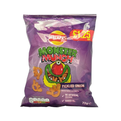 WALKERS MONSTER MUNCH Pickled Onion / Roast Beef / Sweet and Spicy - 10 x 72 gr. pack