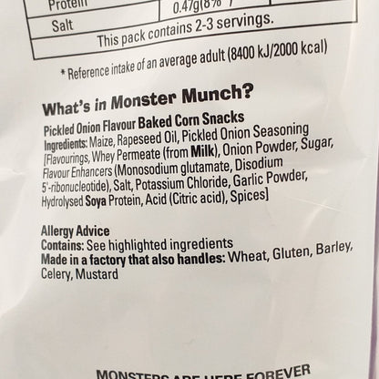 WALKERS MONSTER MUNCH Pickled Onion / Roast Beef / Sweet and Spicy - 10 x 72 gr. pack