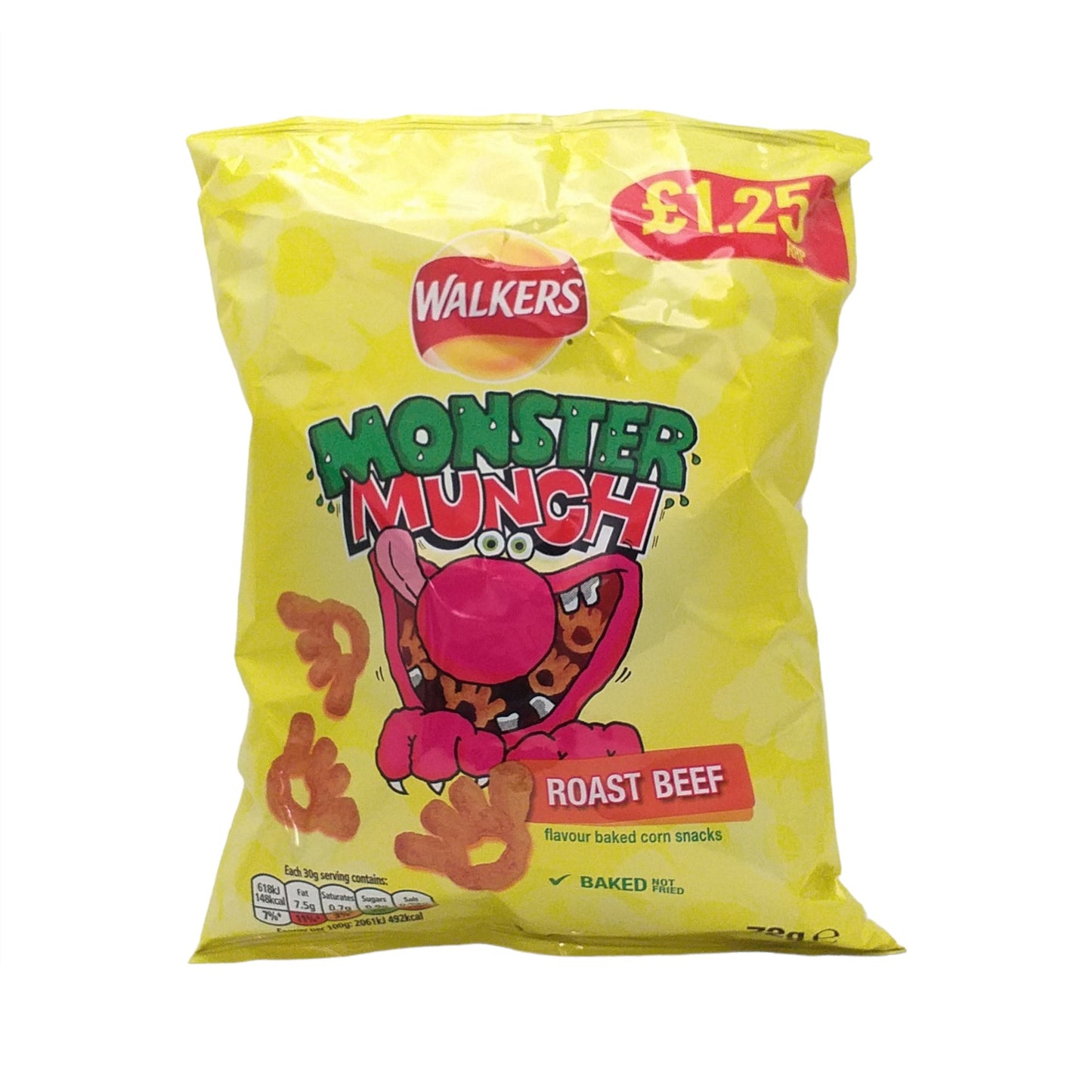 WALKERS MONSTER MUNCH Pickled Onion / Roast Beef / Sweet and Spicy - 10 x 72 gr. pack