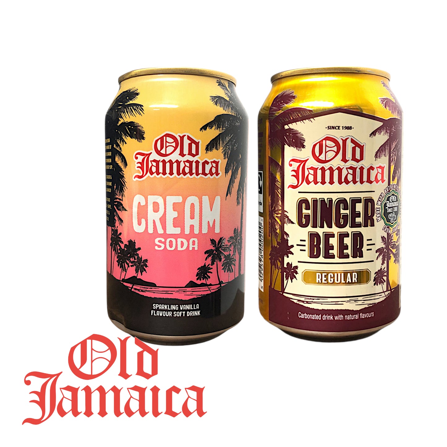 OLD JAMAICA Ginger Beer / Cream Soda - 2 x 330 ml can