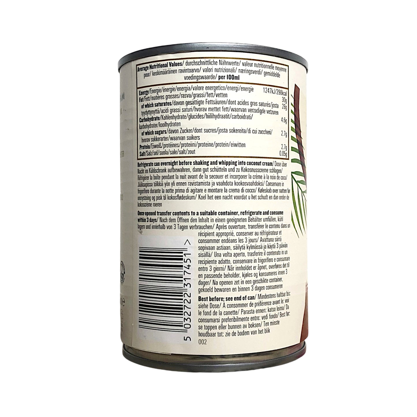 BIONA Organic Coconut Regular / Whipping Cream  - 400 ml tin