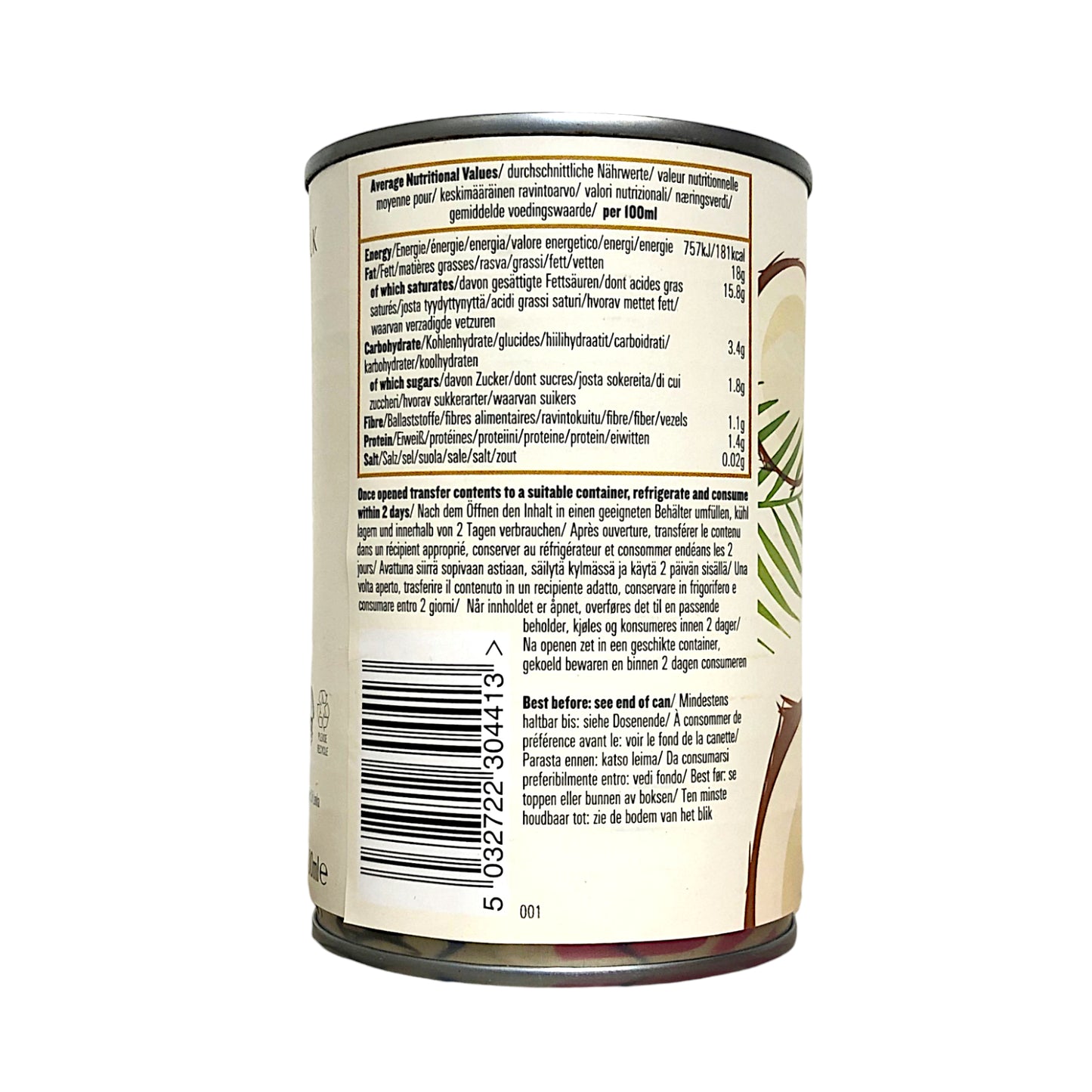 BIONA Organic Coconut Milk Regular / Light  - 400 ml tin