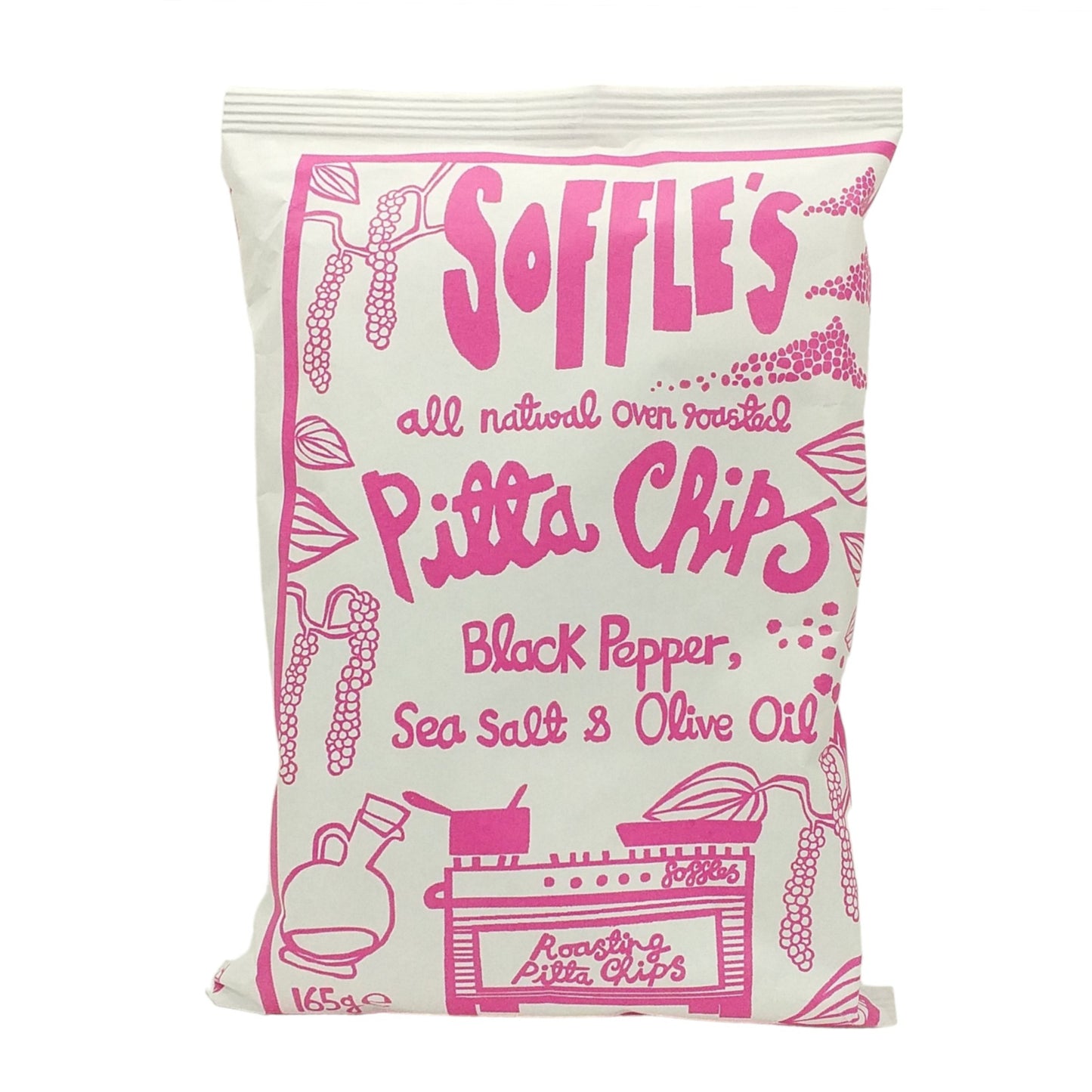 SOFFLES Pitta Chips Salt and Pepper / Tomato Basil / Rosemary Thyme - 2 x 165 gr. packs