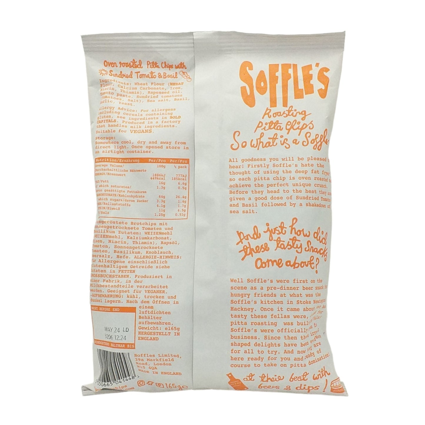 SOFFLES Pitta Chips Salt and Pepper / Tomato Basil / Rosemary Thyme - 2 x 165 gr. packs