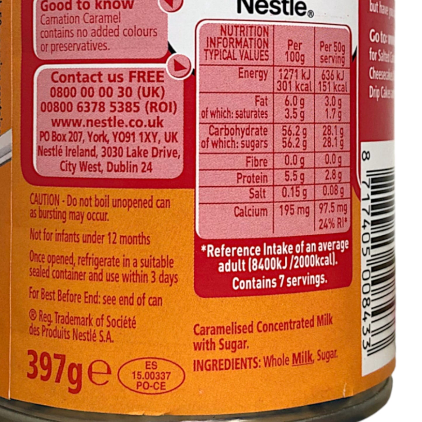 NESTLE CARNATION Condensed Milk / Caramel - 397 gr tin