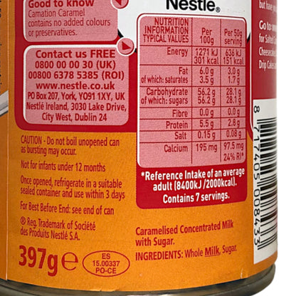 NESTLE CARNATION Condensed Milk / Caramel - 397 gr tin