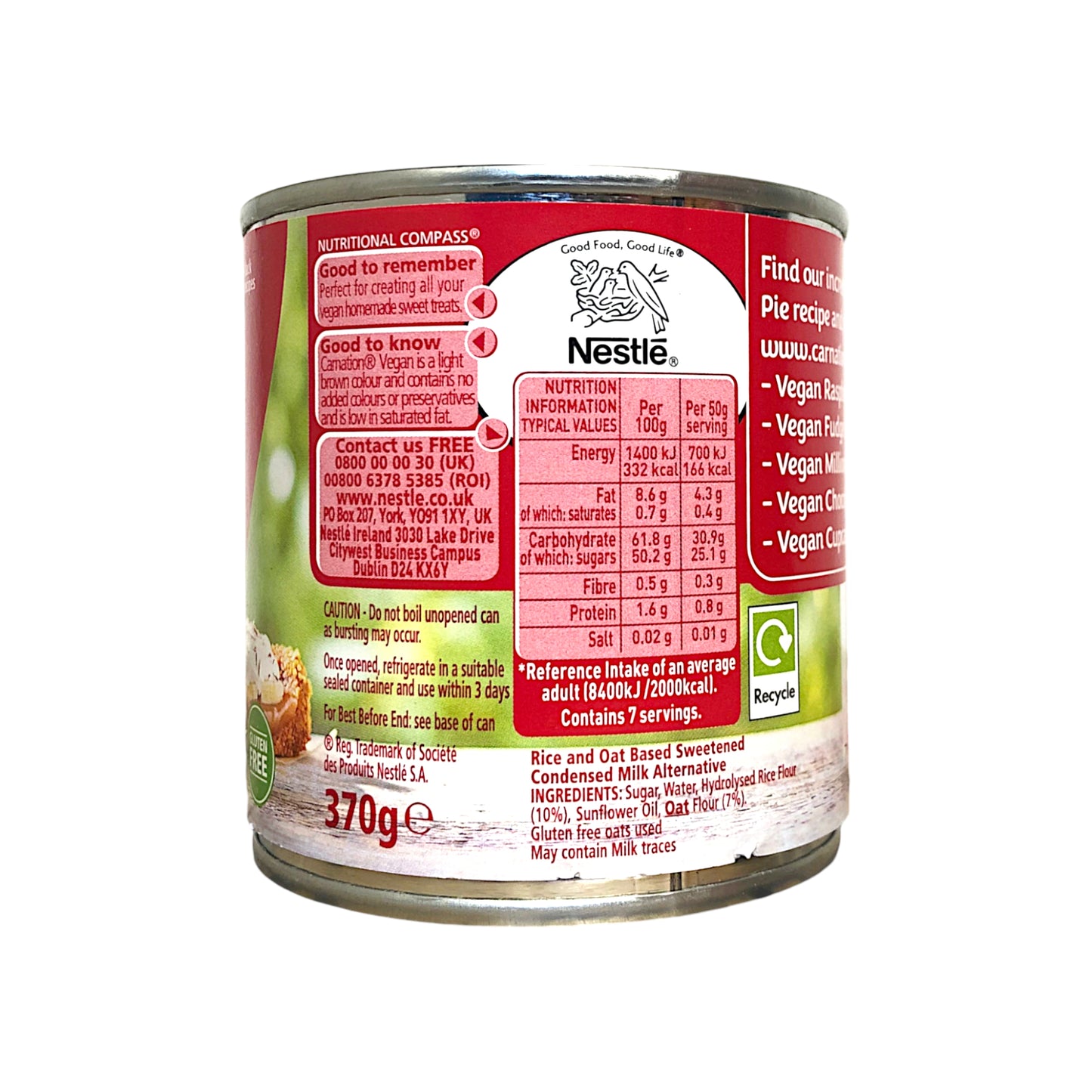 NESTLE CARNATION Vegan Condensed Milk Alternative - 370 gr tin