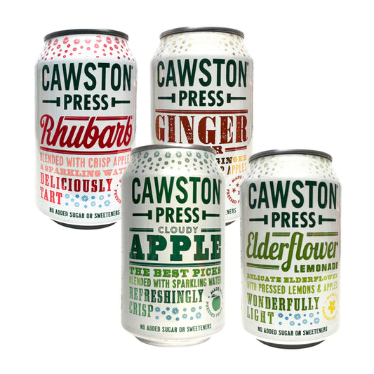 CAWSTON Elderflower / Ginger / Rhubarb / Apple Sparkling Drink - 2 x 330 ml can