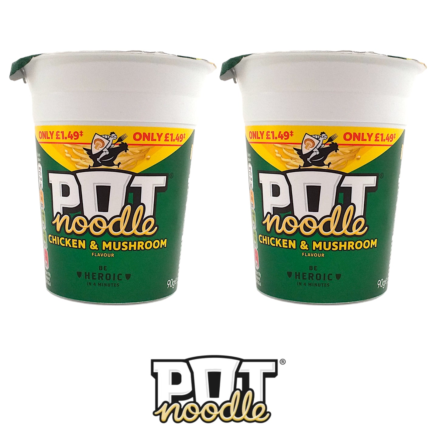 POT NOODLE Beef and Tomato / Bombay Bad Boy / Chicken and Mushroom Cup - 2 x 90 gr. cup