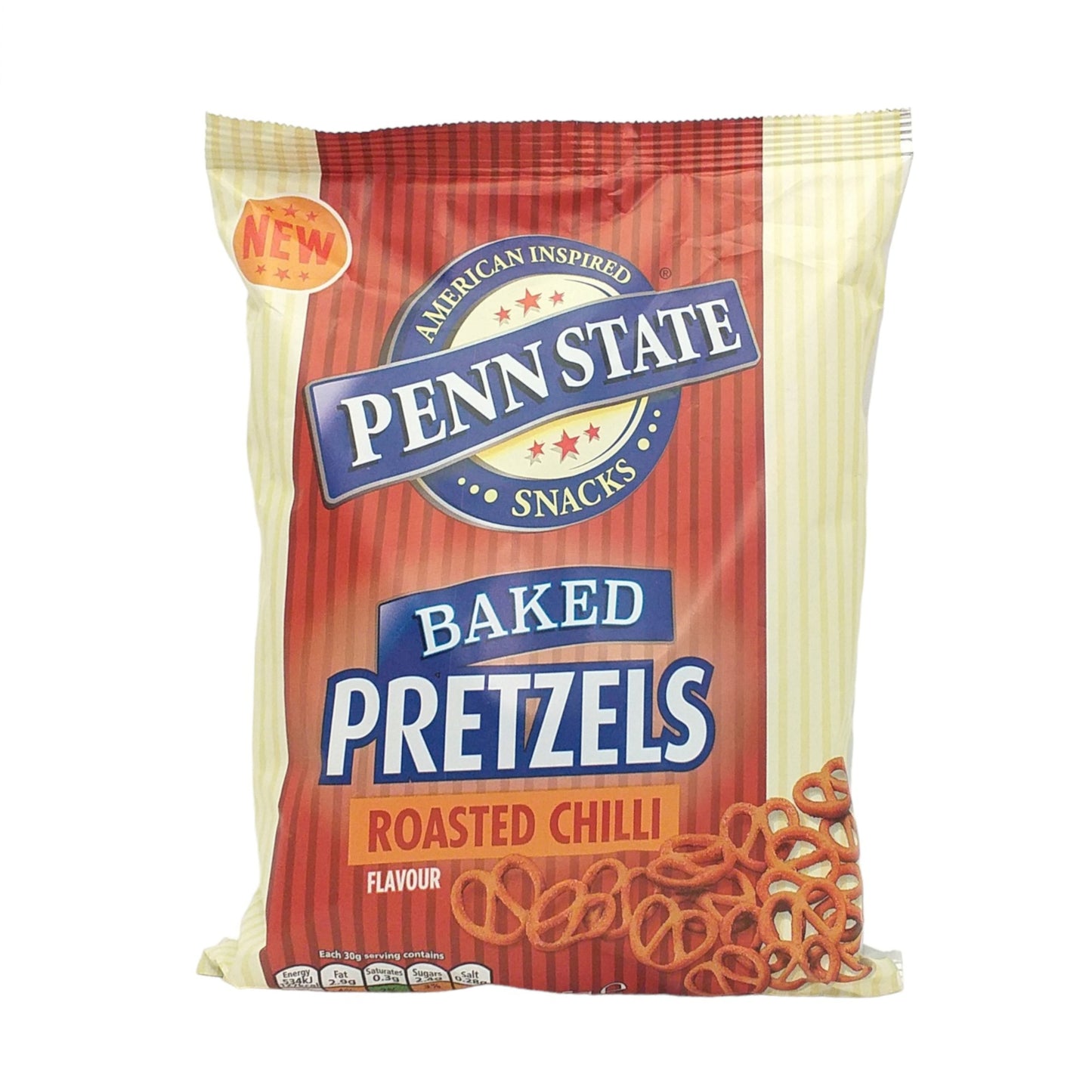 PENN STATE Baked Pretzels Sea Salt / Roasted Chili / Sour Cream and Chives - 2 x 65 gr. packs