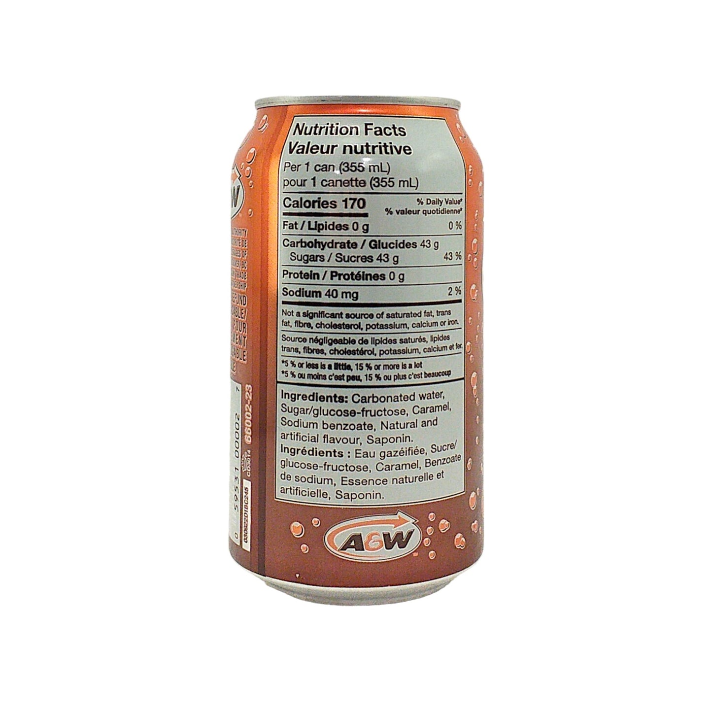 A&W Cream Soda / Caffeine Free Root Beer - 2 x 355 ml. can