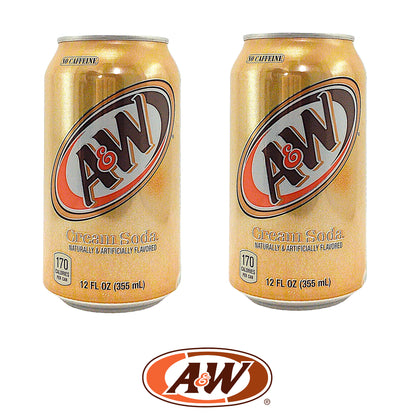 A&W Cream Soda / Caffeine Free Root Beer - 2 x 355 ml. can