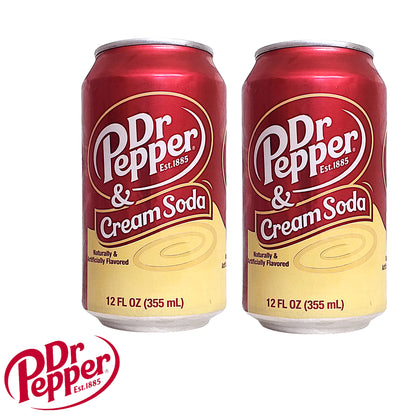 DR PEPPER Original / Cream / Cherry / Strawberry Cream Soda - 2 x 355 ml. cans