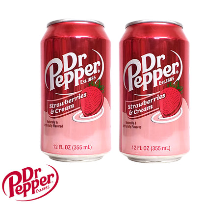 DR PEPPER Original / Cream / Cherry / Strawberry Cream Soda - 2 x 355 ml. cans